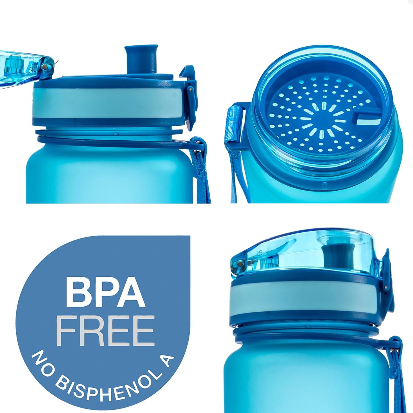 Embrava Sports Water Bottle 32oz - Fast Flow Flip Top Lid - BPA & BPS Free Leakproof Reusable - Lightweight Non-Toxic Tritan Plastic 1 Liter - Gym Hiking Office School Travel
