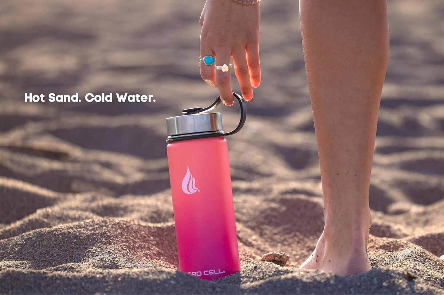HYDRO CELL Stainless Steel Insulated Water Bottle with Straw - For Cold & Hot Drinks - Metal Vacuum Flask with Screw Cap and Modern Leakproof Sport Thermos for Adults (Neon 18oz)
