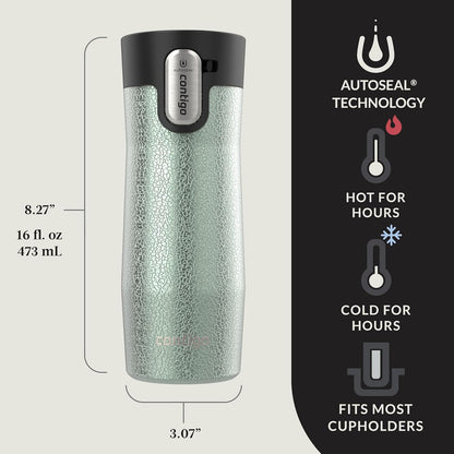Contigo AUTOSEAL West Loop Vacuum-Insulated Stainless Steel Travel Mug with Easy-Clean Lid 12 oz Blueberry