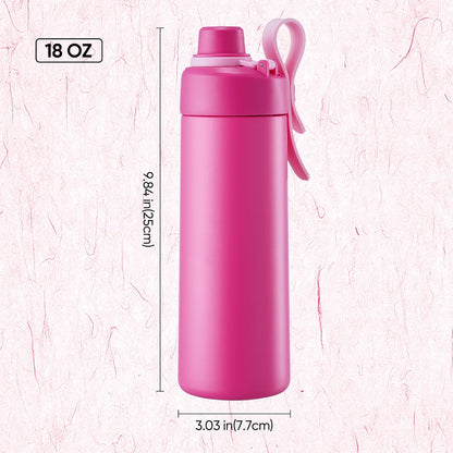 Fijinhom 18 oz Insulated Water Bottle with Handle, 304 Stainless Steel Double Wall Vacuum, Keep 24H Cold, Leak Proof, BPA-Free,with Lid & Non-Slip Bottom for Outdoor, Sports, Work, Travel (Black)