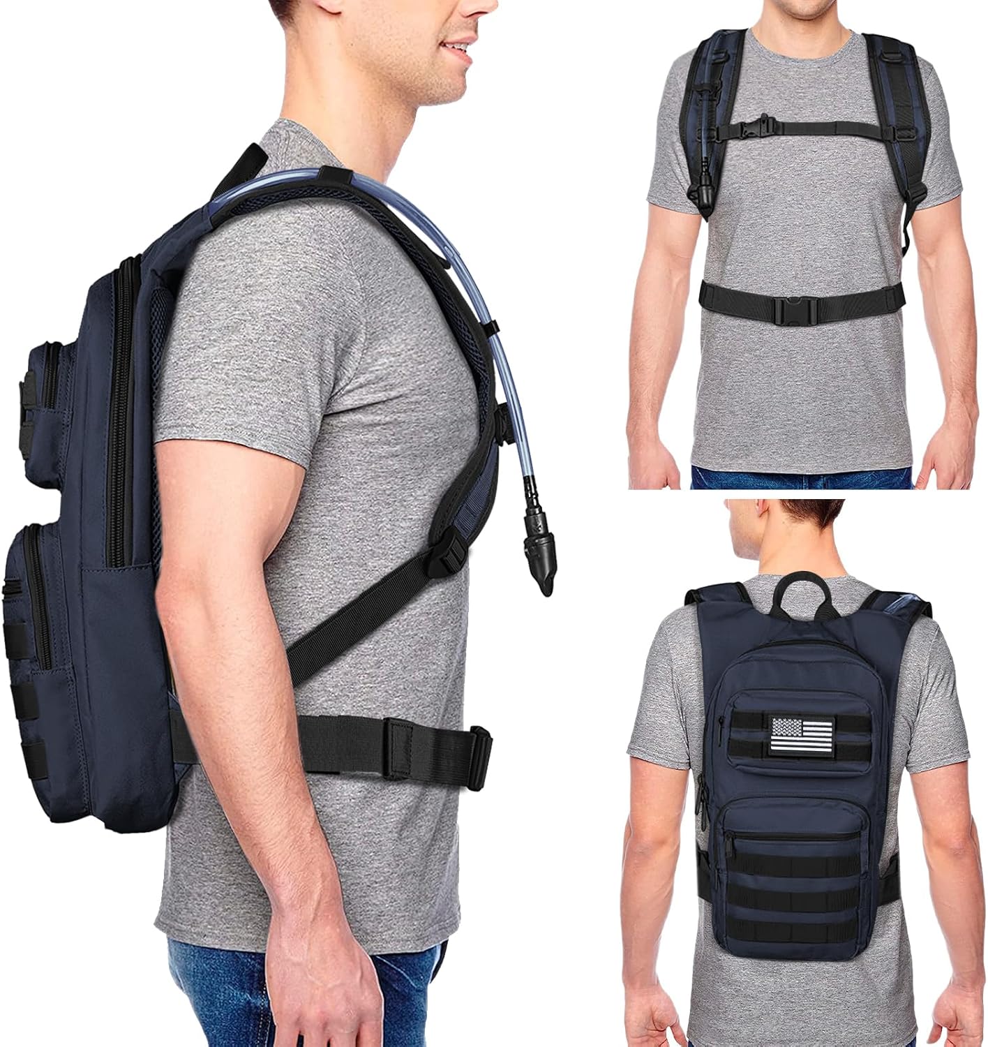 NOOLA Hydration Backpack with 3L TPU Water Bladder, Tactical Molle Water Backpack for Men Women, Hydration Pack for Hiking, Biking, Running and Climbing