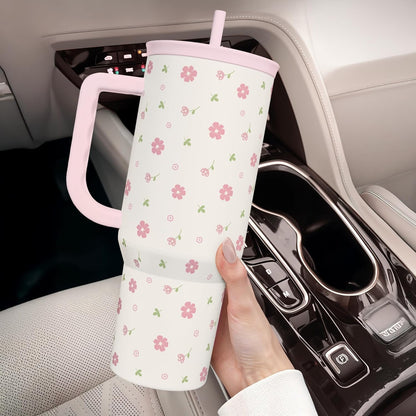 SANDJEST Pickleball 40oz Tumbler With Handle and Straw, Pickleball Queen Insulated Stainless Steel Travel Coffee Mug for Women Girls Players, Gift Idea for Birthday Christmas Mothers Day