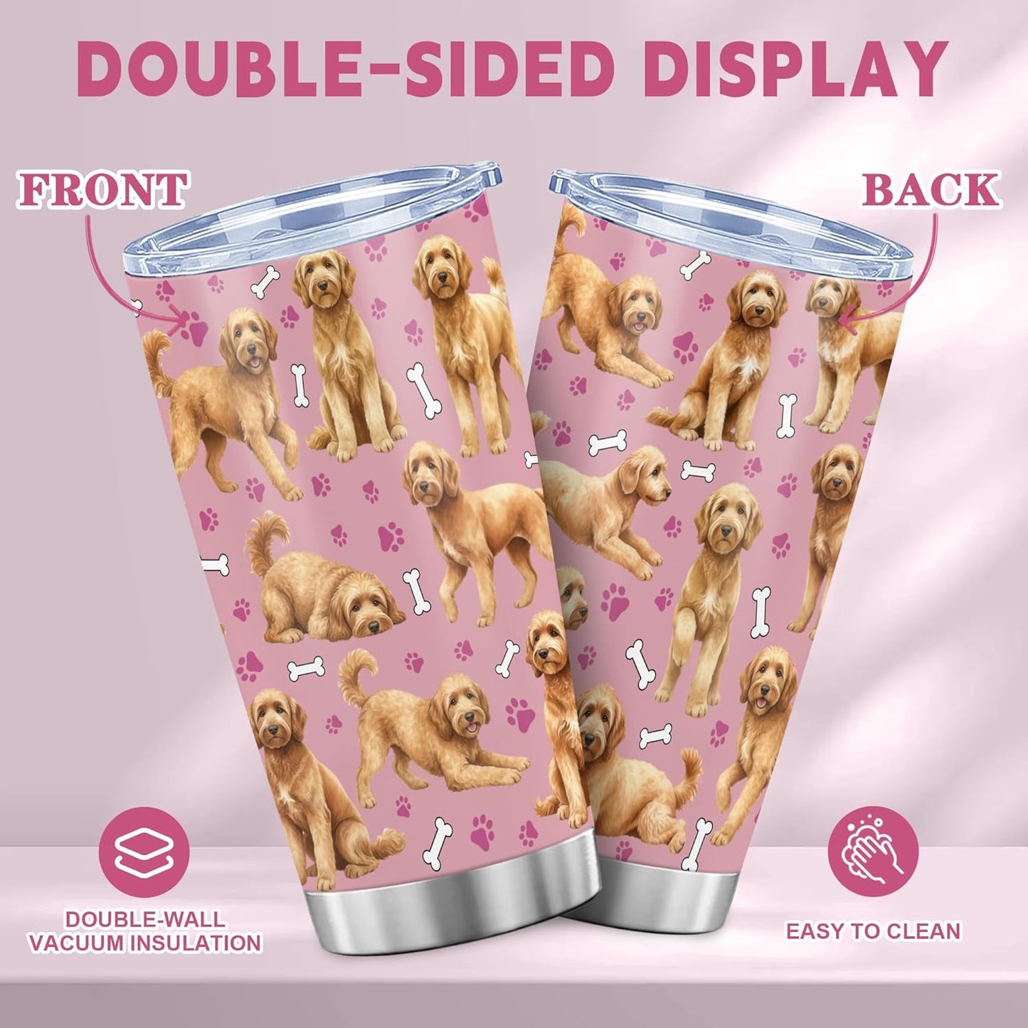 Beagle Gifts for Women Men, 40oz Stainless Steel Insulated Tumbler Travel Cup Mug, Funny and Unique Beagle Gifts for Dog Lover - Colors B
