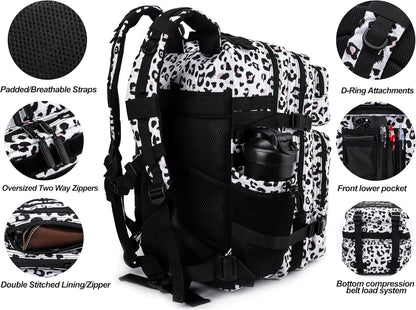 LHI Military Tactical Backpack for Men and Women 45L Army 3 Days Assault Pack Bag Large Rucksack with Molle System - Black - Colors B