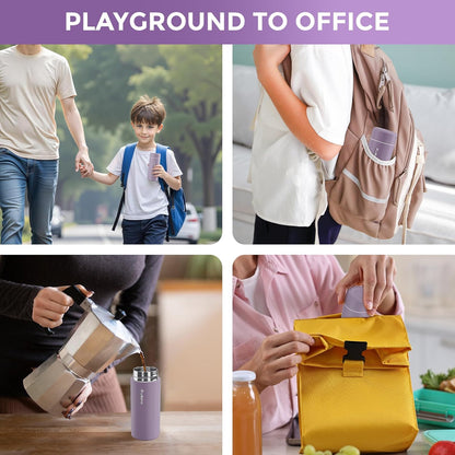 【Upgraded】Exllena Small Insulated Water Bottle 12 oz/350ml– Mini Insulated Water Bottle for Hot & Cold Drinks, Perfect Small Water Bottle for Travel, Purse...(Greyish Blue)