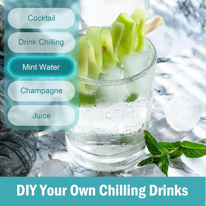 3 Pack Ice Cube Trays with Lid for Freezer, Flexible Silicone Bottom for Easy Release, Stackable Space-Saving Ice Molds, 1.2" Cubes Color-Coded (2 Green 1 Blue) for Juice, Coffee & Cocktails, BPA Free