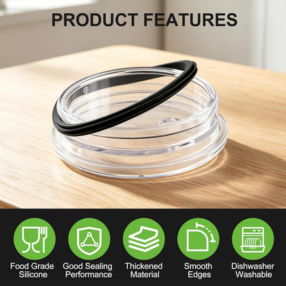 Rubber Seal for Yeti Magslider Lid 20oz 30oz,Silicone Gasket for Yeti Rambler Tumbler 20/30 oz,Leakproof Ring for Rambler Magslider,Rubber O-Ring Black 4pcs