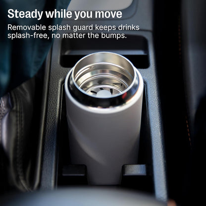 Fellow 16 oz Carter Move Travel Mug - Vacuum-Insulated Stainless Steel Travel Coffee Mug - Coffee Tumbler with Ceramic Interior and Splash Guard - Matte Black