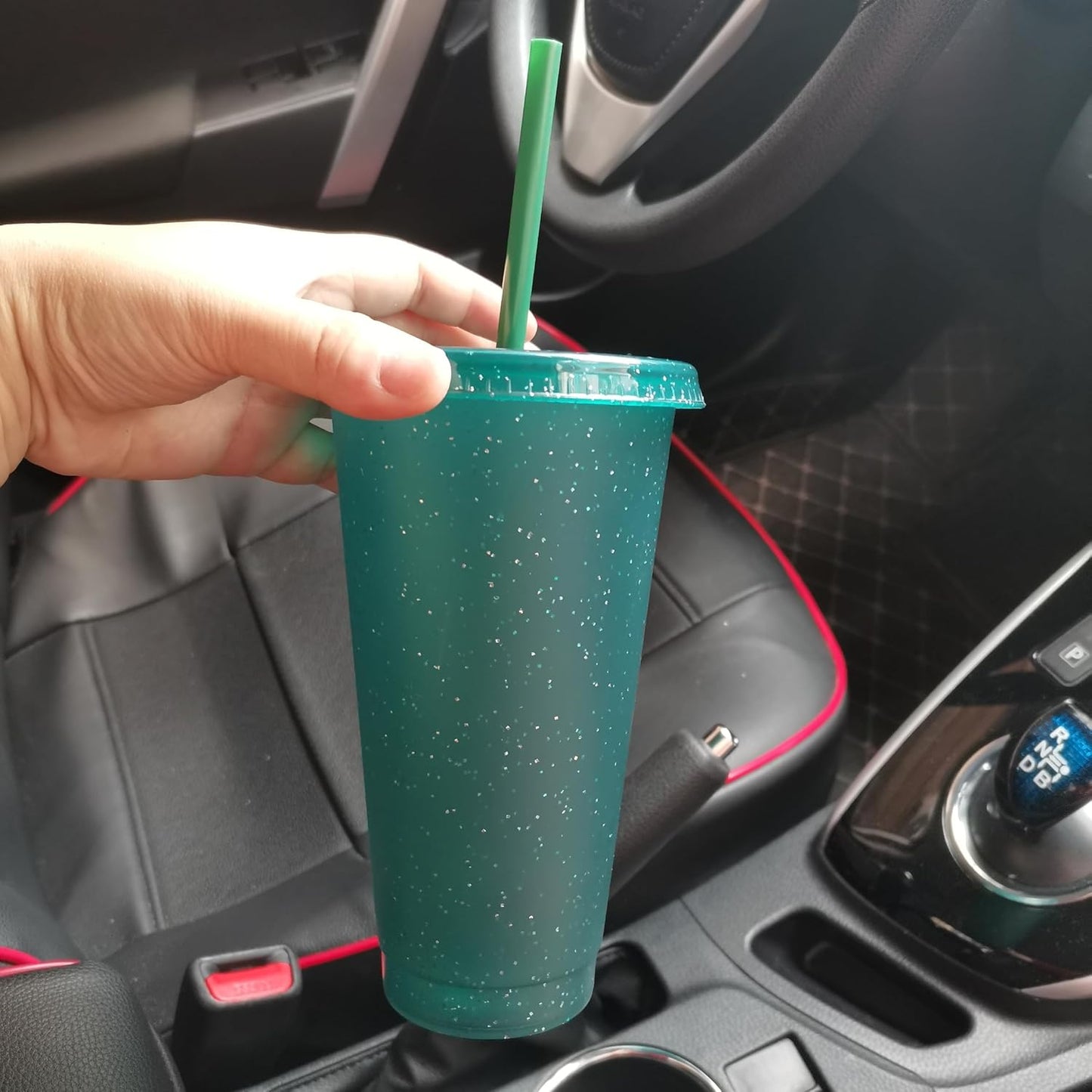 Suertestarry Tumbler with Straw and Lid,Water Bottle Iced Coffee Travel Mug Cup,Reusable Plastic Cups,Perfect for Parties,Birthdays,24oz-5 Pack (Rainbow, 5pack)