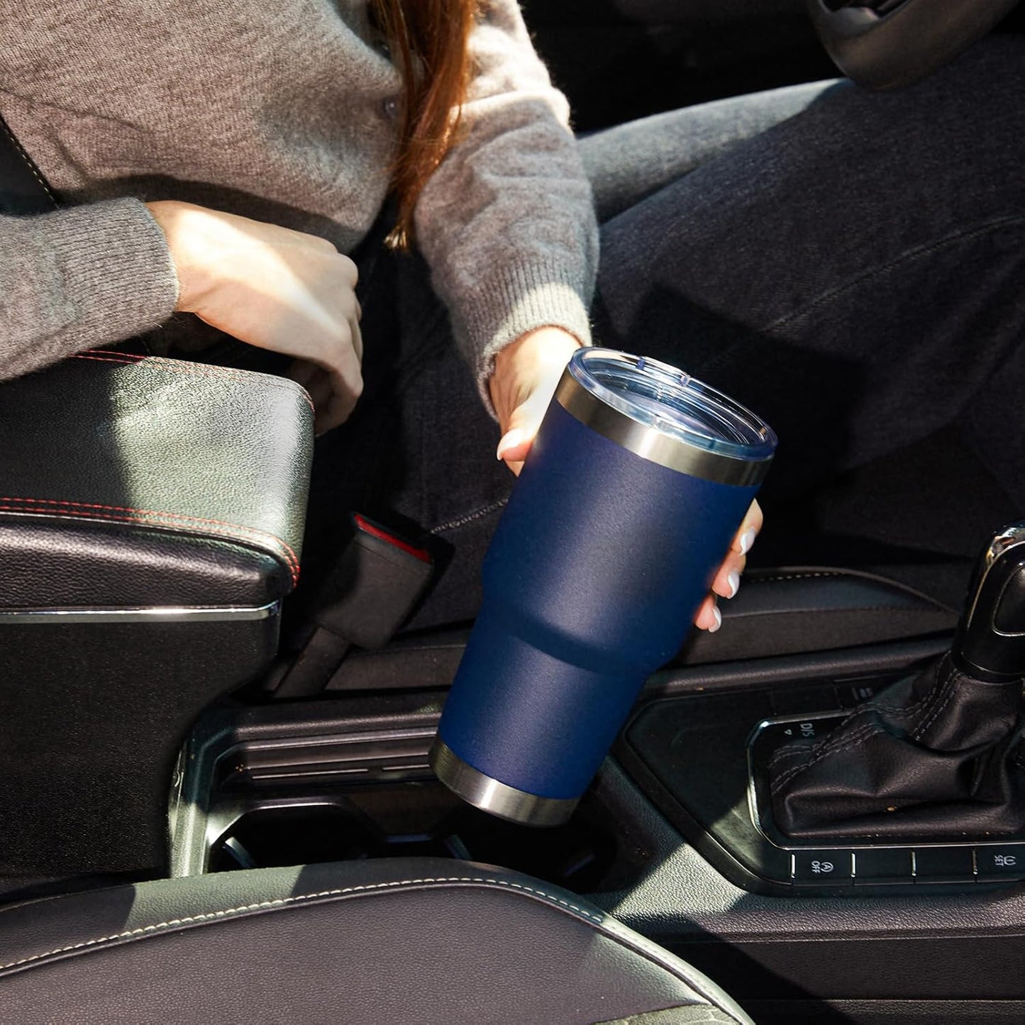 MEWAY 30oz Tumbler Double Wall Vacuum Insulated Travel Mug, Stainless Steel Tumbler with Lid, Durable Powder Coated Insulated Coffee Cup for Cold & Hot Drinks (Silver,1 PACK)