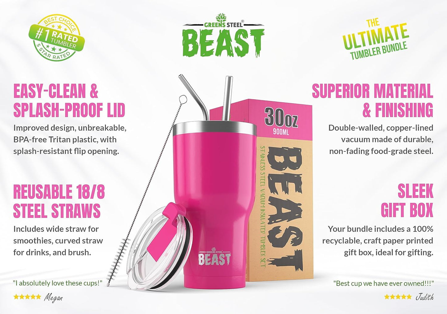 Beast 10 oz Tumbler Stainless Steel Vacuum Insulated Coffee Ice Cup Double Wall Travel Flask (Arctic White)
