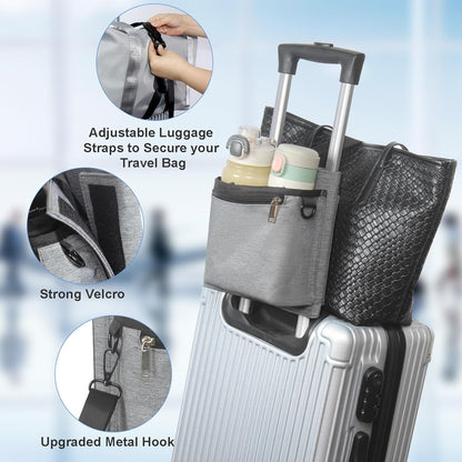 Luggage Travel Cup Holder with Luggage Straps Free Hand Drink Caddy Beverage Holder Travel Accessories Gift for Flight Attendants Businessmen Travelers Fits Roll on Suitcase Handles Black