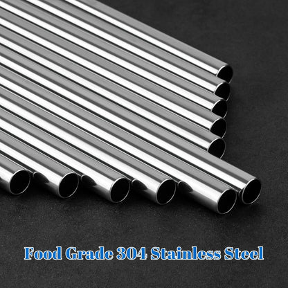 Tomorotec 8-Pack Stainless Steel Straws Fit for 40oz Stanley Tumblers, 12" Metal Straws Fit for Stanley Cup with 1 Brush, Reusable Drinking Straws for Smoothies, Milkshakes, Dishwasher Safe & BPA-Free