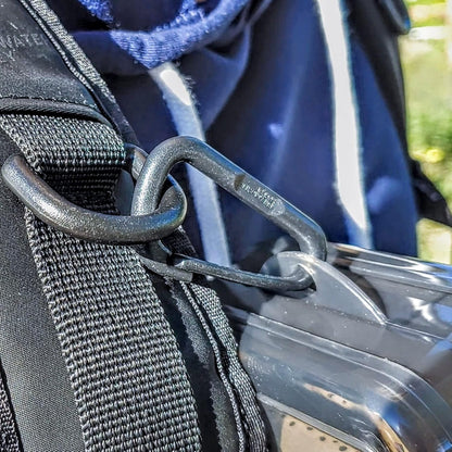 Breakwater Supply™ Hingeless Carabiner Hooks 4 Pack, Small 2-inch Gear Attachment Clips for Backpack, Keys, Keychain, Water Bottle, MOLLE + Ultralight, Tactical, D-Ring, Non-Corrosive, D-Shape