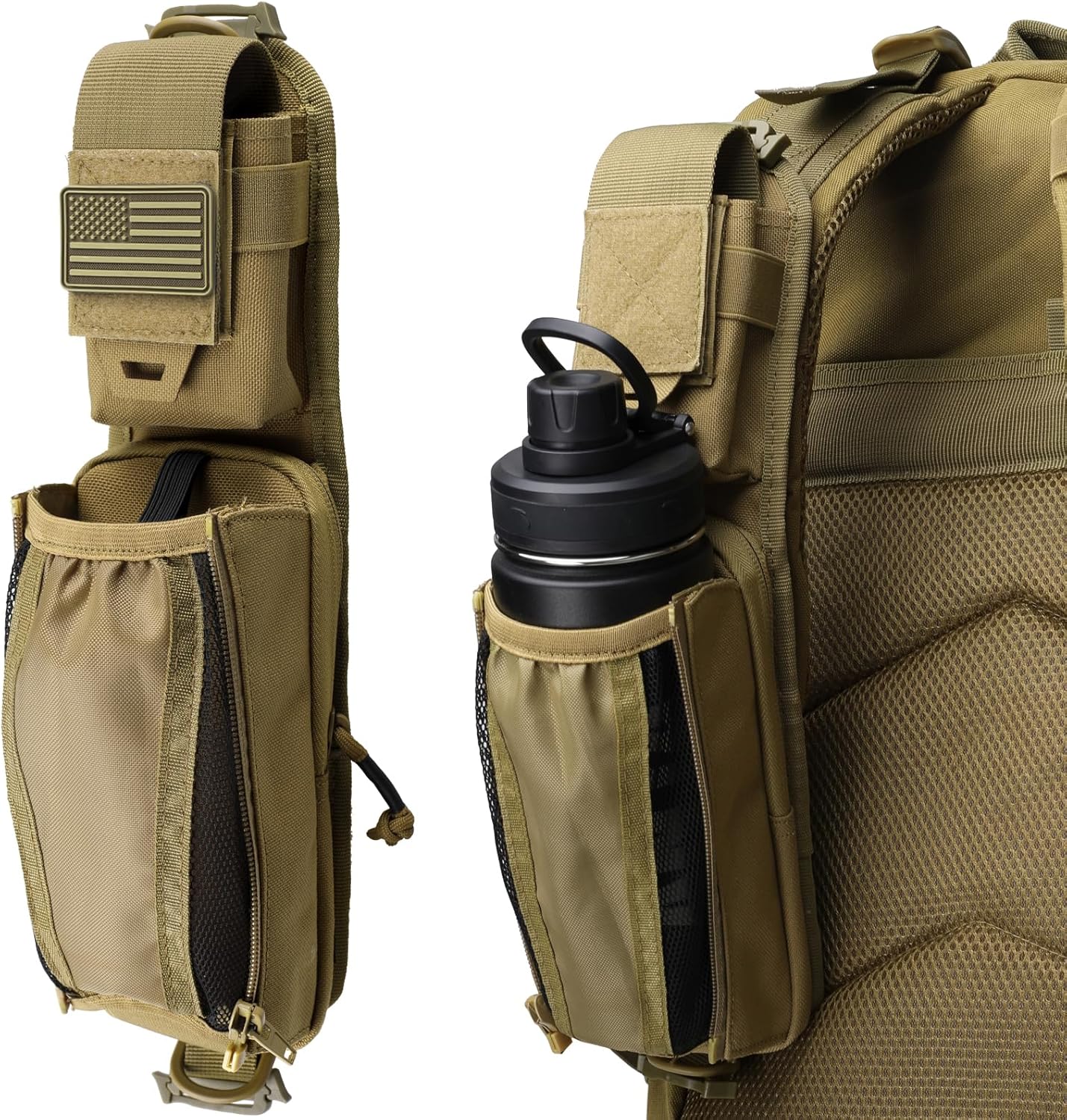 WYNEX Molle Tactical Pouches of Water Bottle Pouch Version, Tactical Accessories Backpack Strap Pouch Water Bottle Carrier Holder Molle Accessories for Backpacks