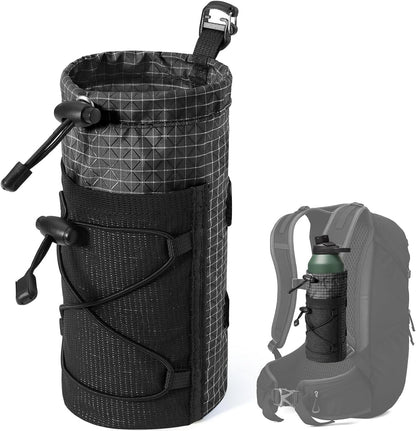 Large Water Bottle Holder Pouch Bag, Backpack Water Bottle Holder Mesh Bag Carrier Fits for 10-32oz Bottles, Heavy-Duty Water Bottles Holder Accessories for Hiking, Sports, Travel, Outdoor