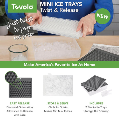 Tovolo Mini Ice Cylinder- Squeeze & Release- Set of 2, 1000422, Gray