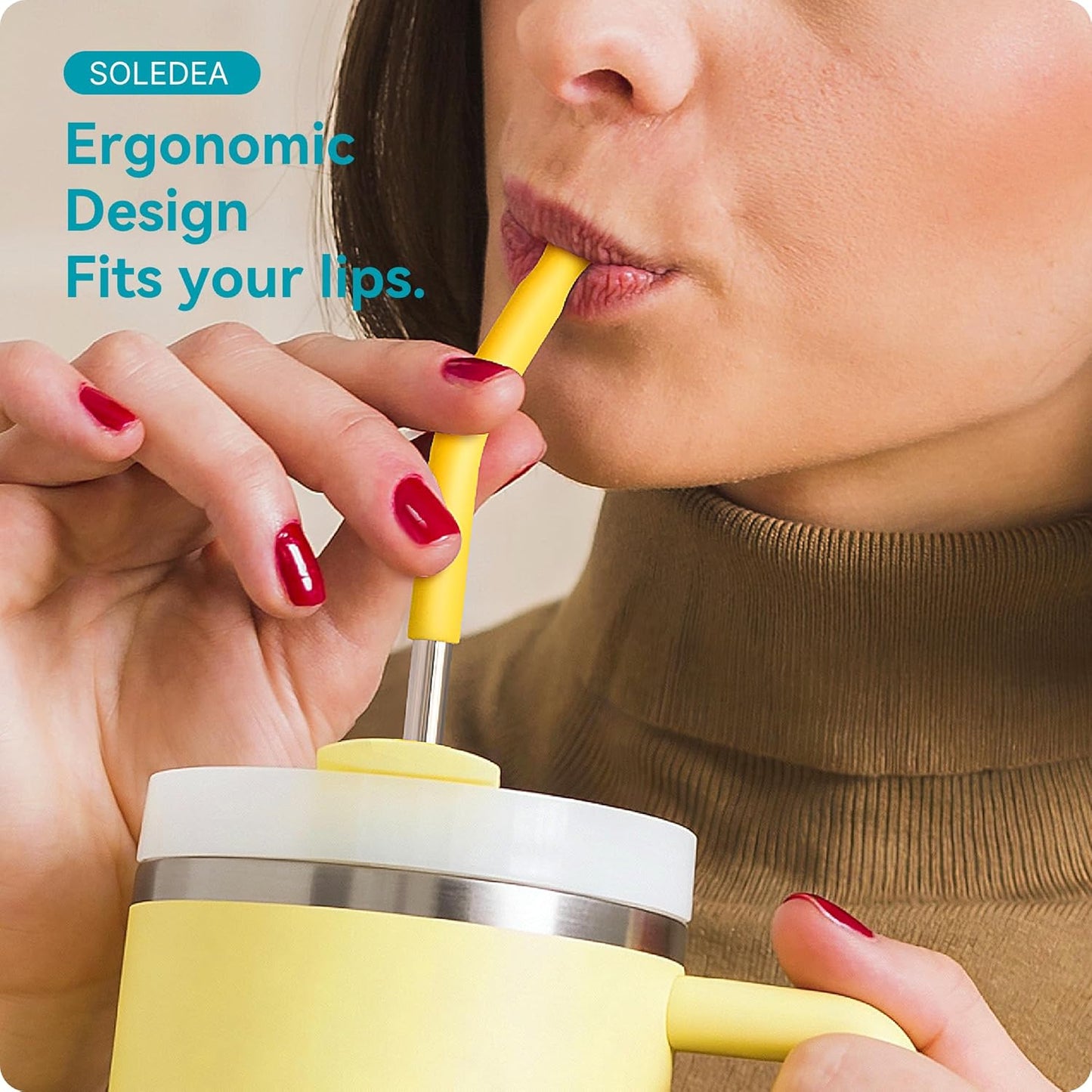 40 oz Straight Metal Straws for 40 oz Stanley Tumbler, 6 Pcs Stainless Steel Reusable Drinking Metal Straw with Colourful Silicone Tips,Straw for Glass Cups, BPA FREE