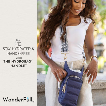 WanderFull Original HydroBag Handle® Zipper Slot for Handle, Hands-Free Crossbody Water Bottle Holder & Tumbler Accessories