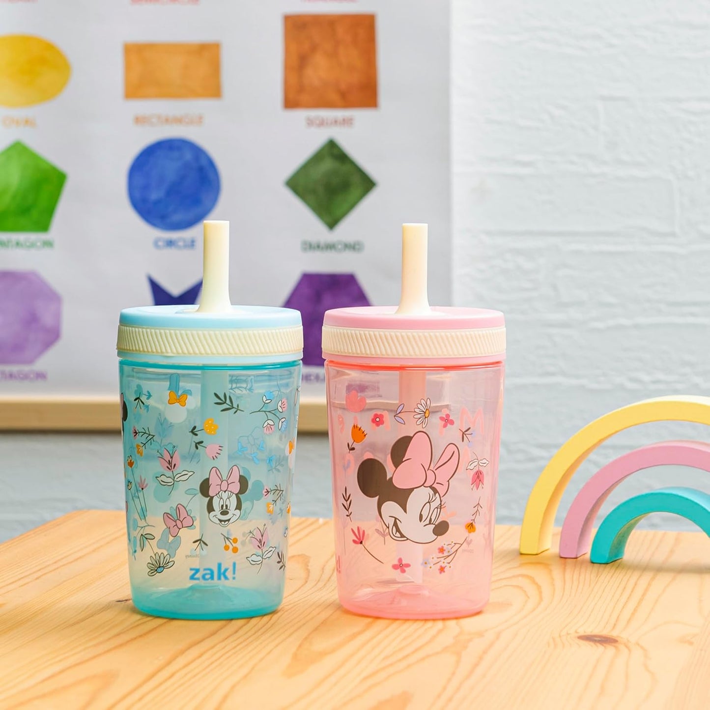 Zak Designs 15oz Bluey Kelso Tumbler Set, Leak-Proof Screw-On Lid with Straw Made of Durable Plastic and Silicone, Perfect Bundle for Kids, 2 Count (Pack of 1) - Colors A