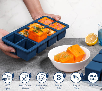 Webake Water Bottle Ice Cube Tray with Silicone Lids, 2 Pcs Long Ice Stick Molds - Stackable & Space-Saving, Perfect for Highball Drinks, Cocktail Parties & Sports Bottles
