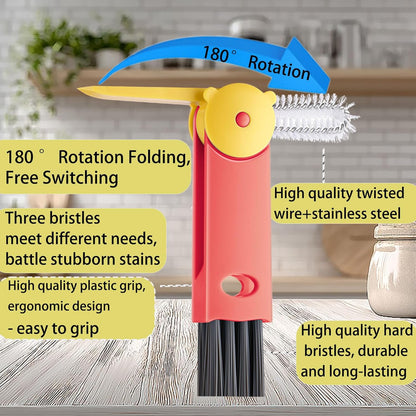 3 in 1 Cup Lid Cleaning Brush - Upgraded Version Cup Lid Brush with Packaging Box, Suitable for All Types of Cups, Bottle Gaps, Portable Travel and Home Kitchen Multifunctional Cleaning Set (3pcs)
