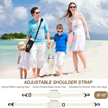 Initial Water Bottle Holder with Strap for Stanley Cup Accessories 40 oz/Simple Modern Tumbler, Birthdays for Women Girls, Water Bottle Carrier Bag with Phone Pocket,Hiking Walking Gym Camping