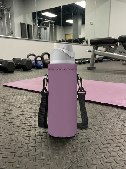Neoprene 500ML/750ML/1000ML Water Bottle Bag Carrier, Portable Insulated Bottle Sling Holder Case Pouch with Adjustable Shoulder Strap for Men Women Walking Hiking Running