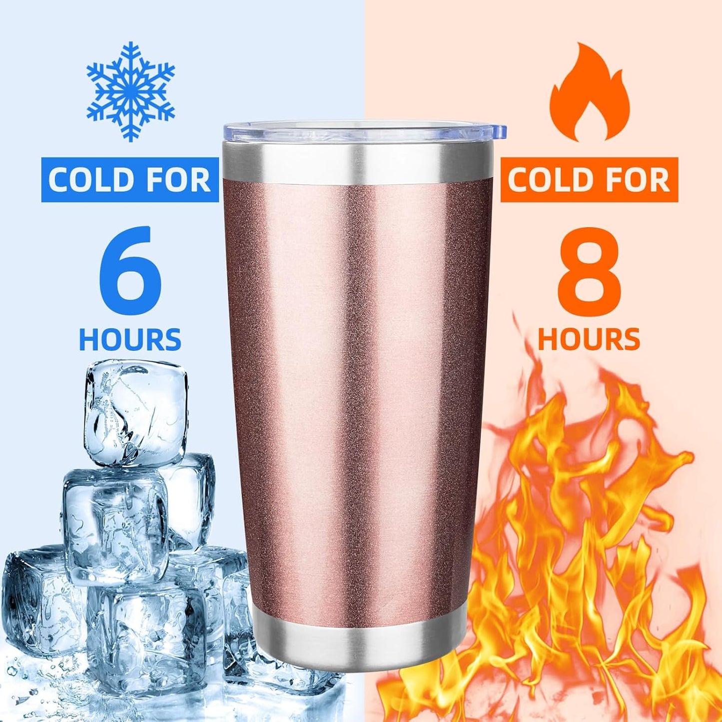 20oz Tumbler with Lid Stainless Steel Insulated Tumblers Travel Coffee Tumbler Bulk Double Wall Vacuum Insulated Water Cup Gifts for Christmas Women Men Her Him Home Office(Navy Blue, 1pack)