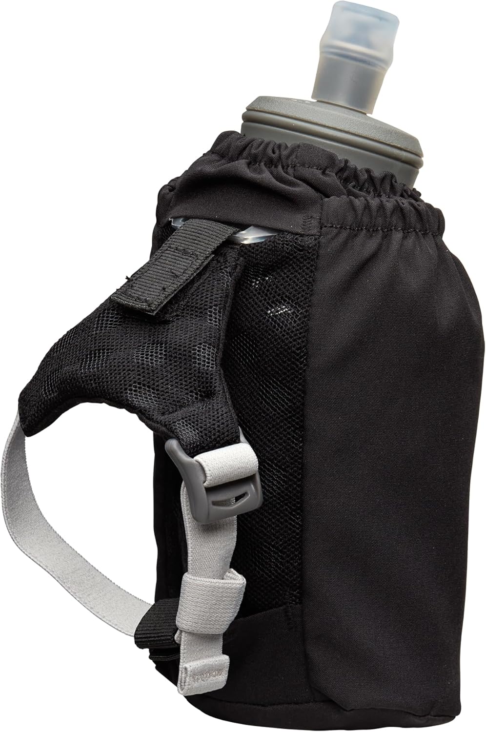 Nathan Handheld Soft Flask 18oz - Exo-Draw Insulated Collapsible Bottle - Grip-Free Strap & Rigid ExoSpine for Comfort/Support - Breathable Mesh Strap - Ideal Running/Hiking, Pinnacle, Black