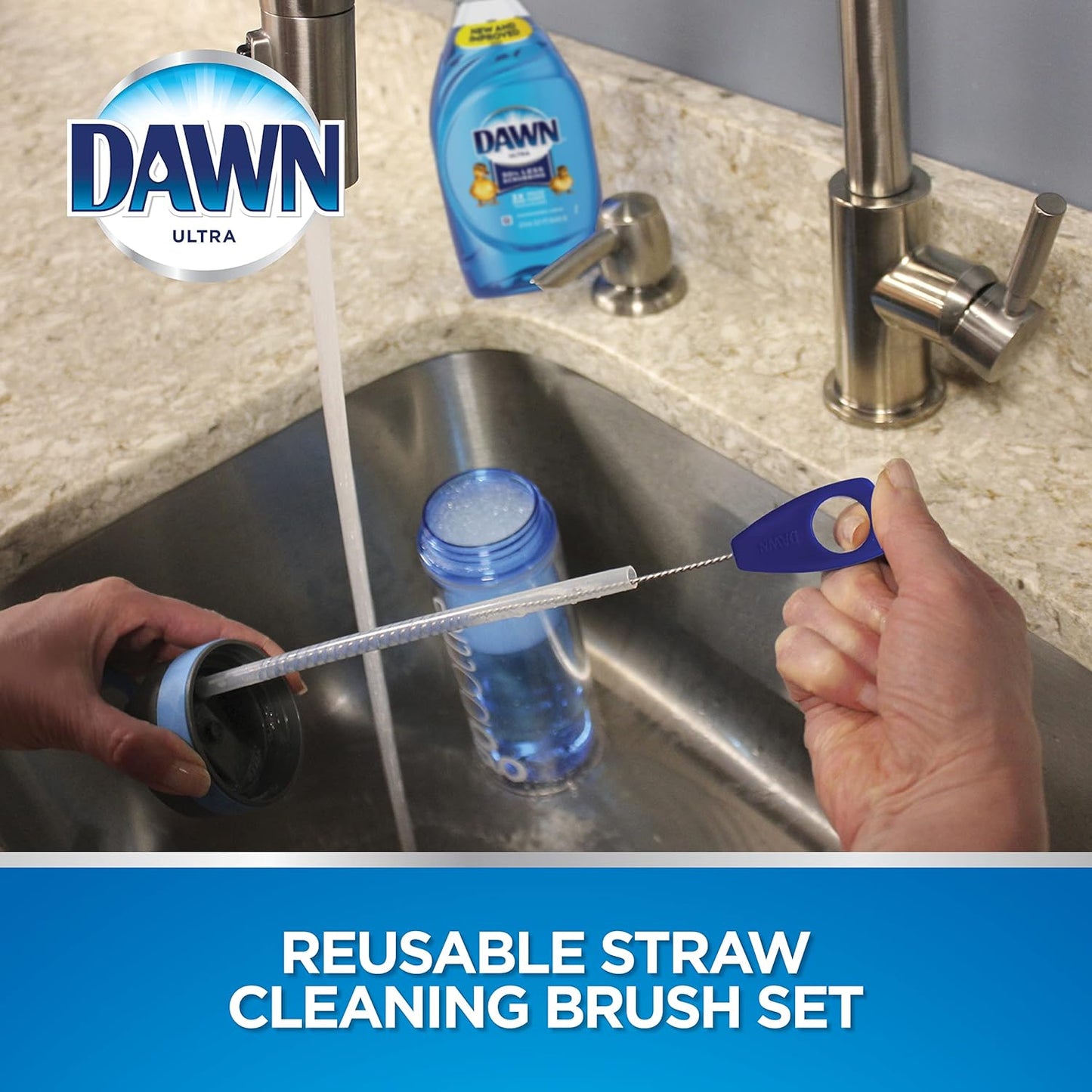 Dawn Straw Cleaning Brush for Reusable Straws, 4 pack