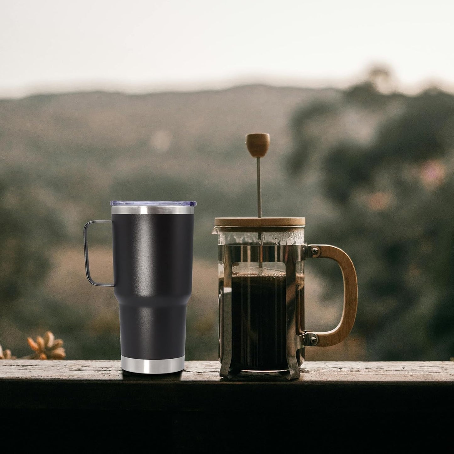 20 oz Tumbler with Handle and Lid, Stainless Steel Tumbler Insulated Travel Coffee Mug, Spill Proof Double Wall Vacuum Tumbler Cup Keep Drink Hot & Cold,White, 1 Pack
