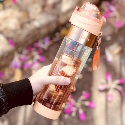 MAMI WATA Fruit Infuser Water Bottle – 24 oz – Tritan Plastic - Unique Stylish Design – Fruit Infused Water recipes eBook & Insulating sleeve – Beautiful Gift Box