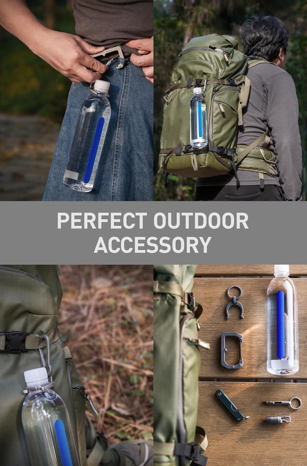 KEEPO LINK Titanium Water Bottle Holder, Keychain Water Bottle Clip for Everyday Carry Outdoor Hiking & Climbing, OLT04