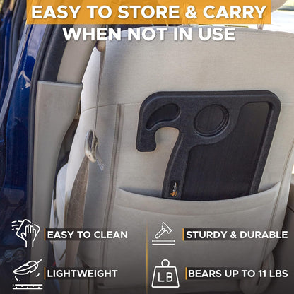 EcoNour 2 in 1 Car Steering Wheel Desk | Tray for Laptop Car Mount with Pen Holder | Desk Console for Car | Food Tray for Eating with Drinks Holder | Multipurpose Travel Car Accessories