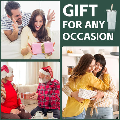 Iced Coffee Cups with Lids: Coffee Bar Accessories - Ribbed Glass Tumbler with Straw and Lid 4Pcs - 20oz Leak Proof Tumbler - Reusable Glass Cups and Tumblers with Lid and Straws for To Go Iced Coffee