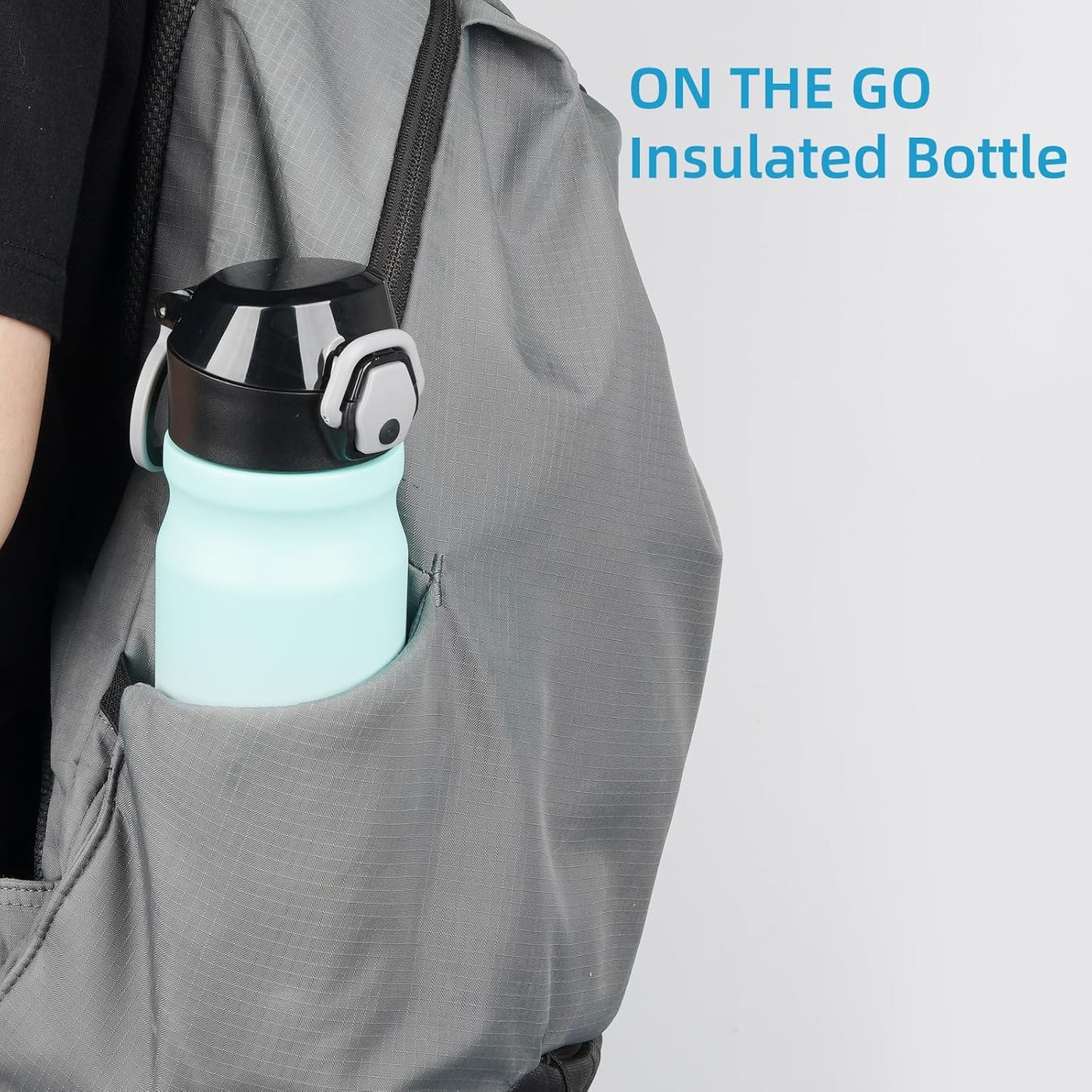 Konokyo 18 oz Insulated Water Bottle with Straw Lid, Stainless Steel Vacuum Sports Water Bottle, Leak-Proof Reusable Metal Flask with Carry Loop, BPA-Free Travel Bottle for Gym, School, Office