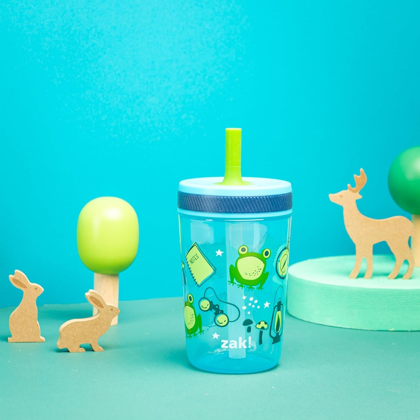 Zak Designs 15oz Bluey Kelso Tumbler Set, Leak-Proof Screw-On Lid with Straw Made of Durable Plastic and Silicone, Perfect Bundle for Kids, 2 Count (Pack of 1) - Colors B