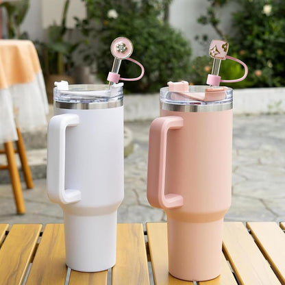 Cute Straw Cover Cap for Stanley Cup Accessories,Bling Straw Toppers for Stanley Tumbler 40&30 oz,Reusable Straws Tips Protectors Compatible with 10mm Straws