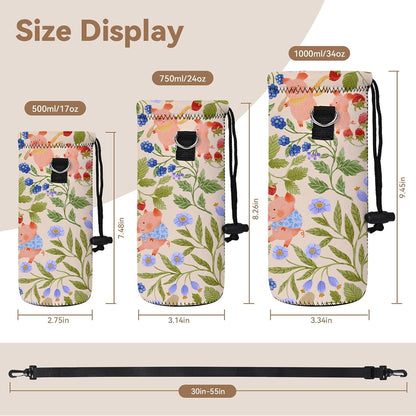 AUPET Water Bottle Bag Carrier,24oz/32oz Insulated Neoprene bottle Sling Holder Case Pouch Cover for 1000ML/750ML Bottles with Shoulder Strap for walking