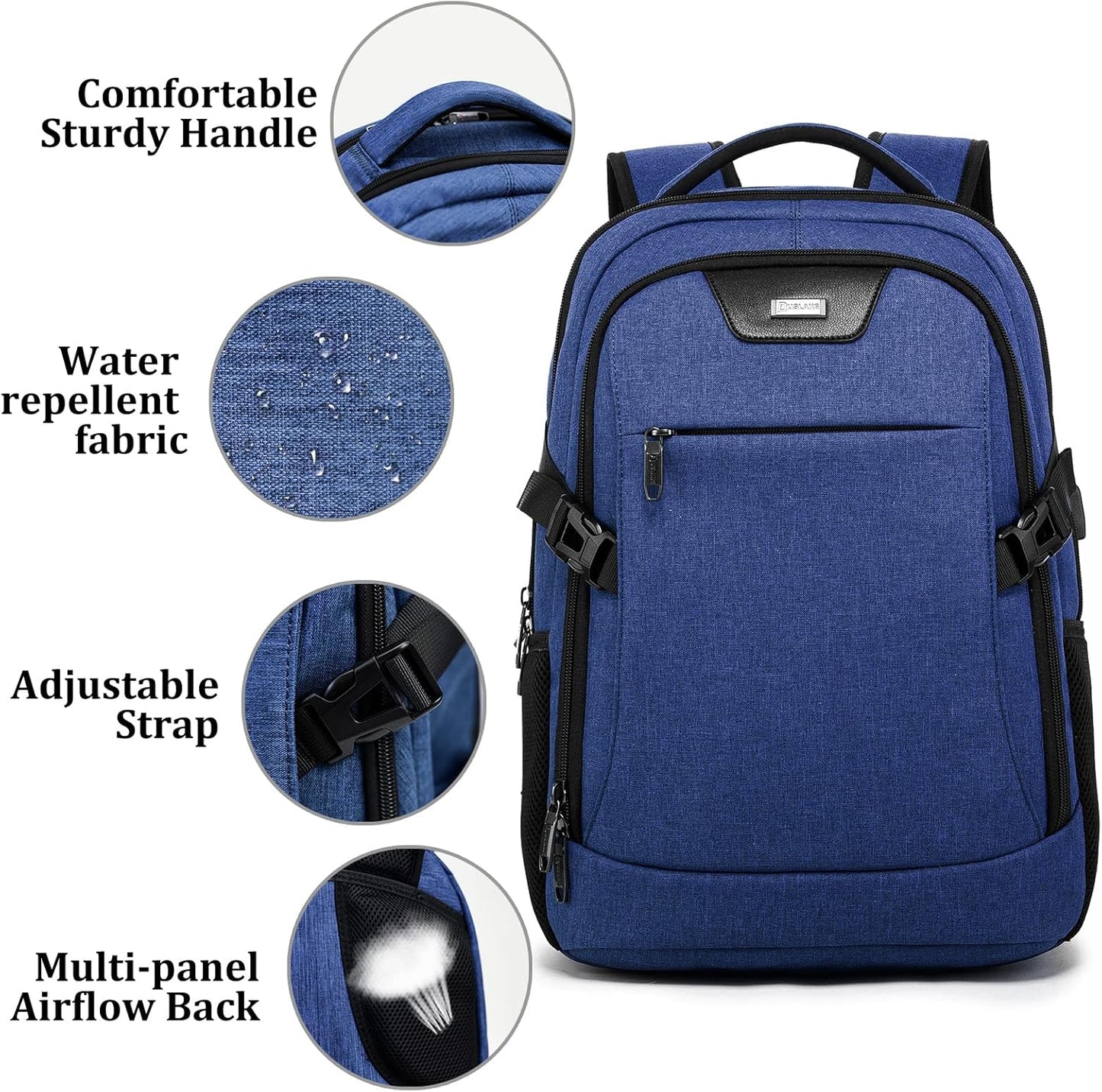 DUSLANG 17 Inch Laptop Backpack for Travel Water Resistant College Backpack for Men/Women Laptop Bag with USB Charging Port,Black - Colors B