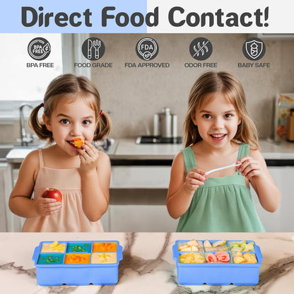 KitchFort Large Silicone Ice Cube Tray (2-Pack), Easy Release 2" Big Ice Cubes - Cocktail, Whiskey Ice Cubes Mold - Ice Trays for Freezer with Lid - Stackable Silicone Ice Tray - Black