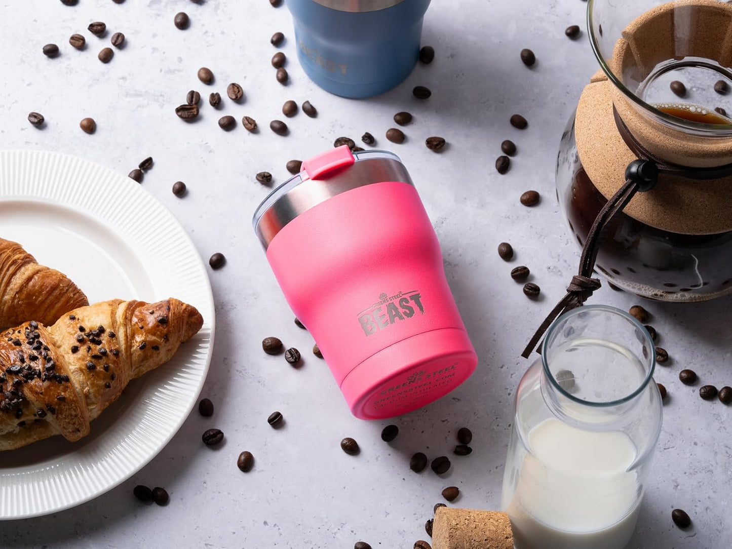 Beast 10 oz Tumbler Stainless Steel Vacuum Insulated Coffee Ice Cup Double Wall Travel Flask (Arctic White)