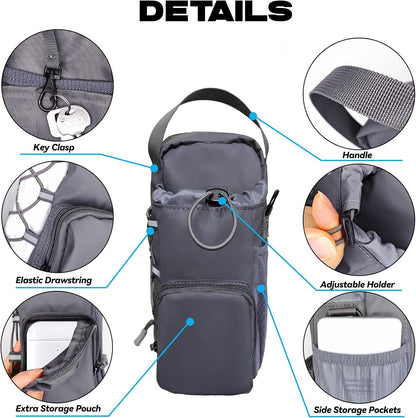 JACZZO Magnetic Gym Bag for Men and Women, Magnetic Water Bottle Holder for Gym, Small Gym Bag, Gym Gifts for Women and Men (Black, <40 OZ)