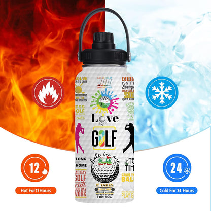 Pickleball Water Bottle 32oz Stainless Steel Insulated Vaccum with Lid, Pickleball Gifts for Pickleball Players, Pickleball Lovers, Women Girls Ladies