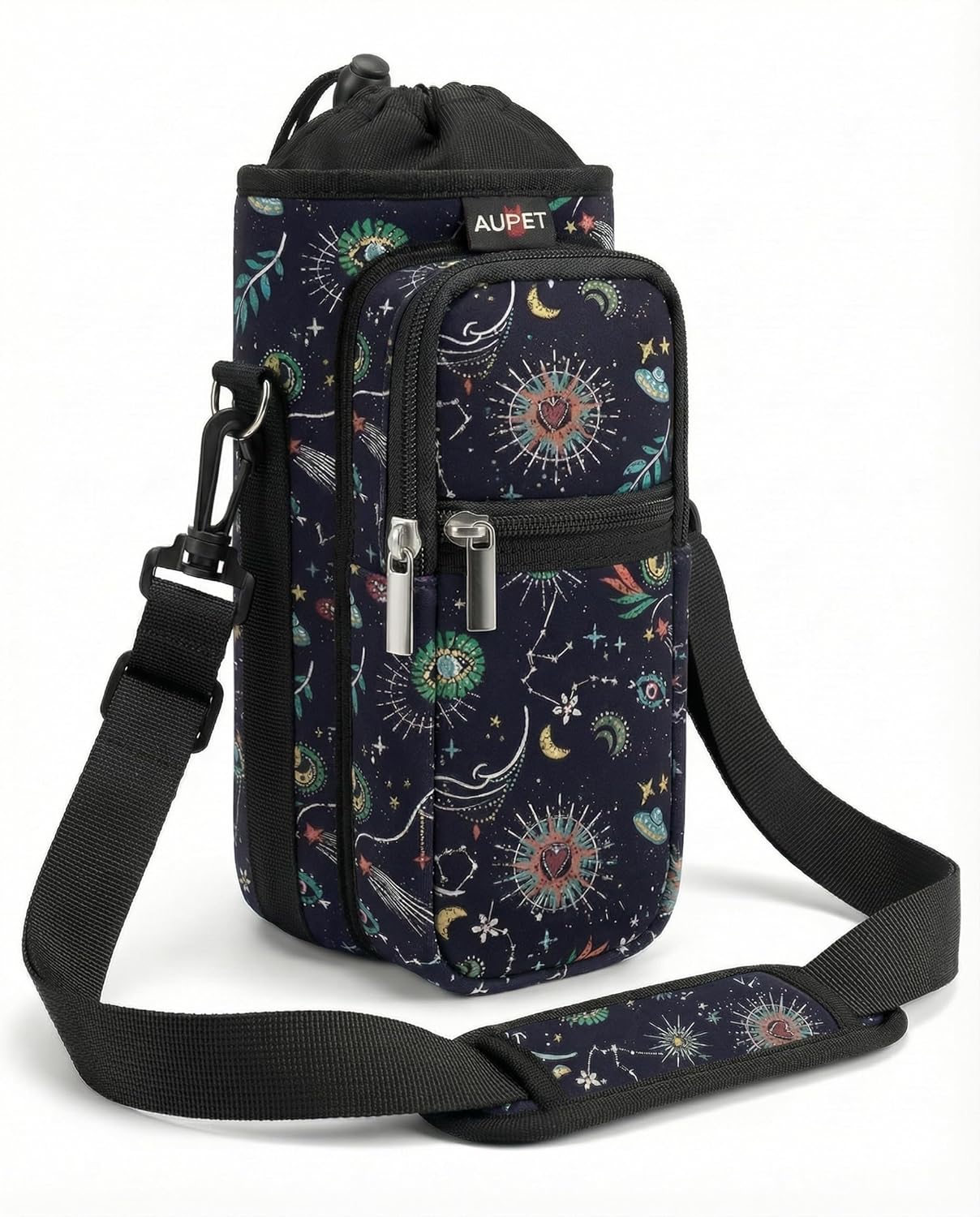 AUPET Water Bottle Sling Bag Sleeve Holder Carrier 25/32/40/64 oz,Insulated Crossbody Water Bottle Case Cover with Strap and Pockets for Men/Women Walking Hiking