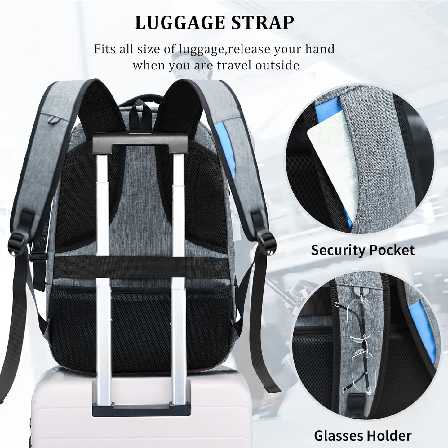 DUSLANG 17 Inch Laptop Backpack for Travel Water Resistant College Backpack for Men/Women Laptop Bag with USB Charging Port,Black - Colors A