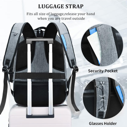 DUSLANG 17 Inch Laptop Backpack for Travel Water Resistant College Backpack for Men/Women Laptop Bag with USB Charging Port,Black - Colors A