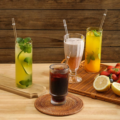 24 PCS, Reusable Straws with 4 Brushes, 10.5" Long Tritan Hard Plastic Straws, 12 Colors Translucent Replacement Drinking for 16OZ-32 OZ Tumblers, Cups, Jars, Stanley, YETI, Starbucks, BPA Free