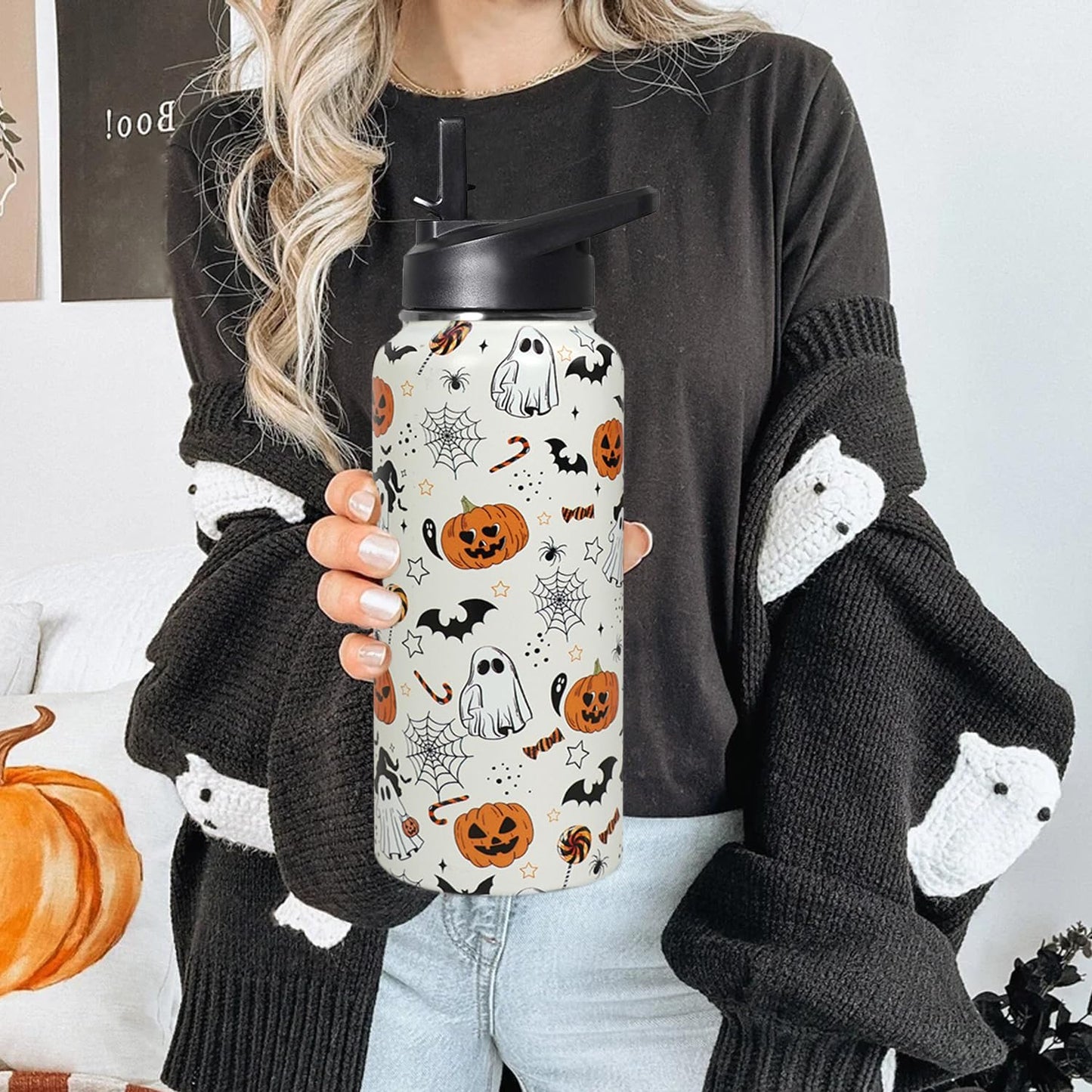 32 oz Pickleball Insulated Water Bottle with Straw - Pickleball Gym Hiking Sports Coffee Mug | Perfect Pickleball Gifts for Women, Pickleball Decor Accessories